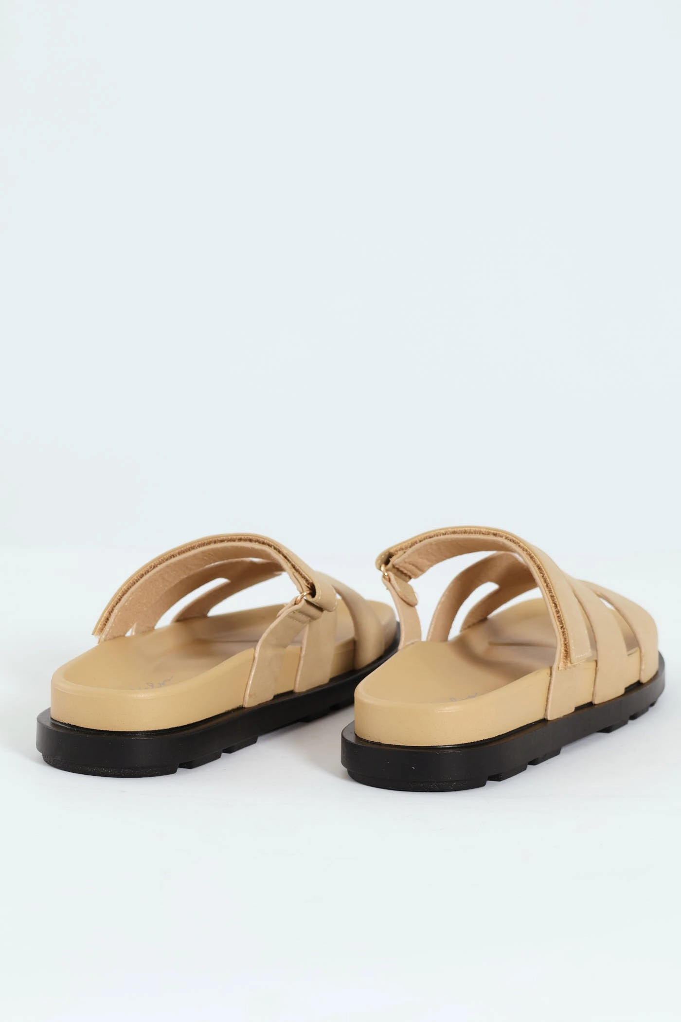 Mule Sandal With Strap - Natural