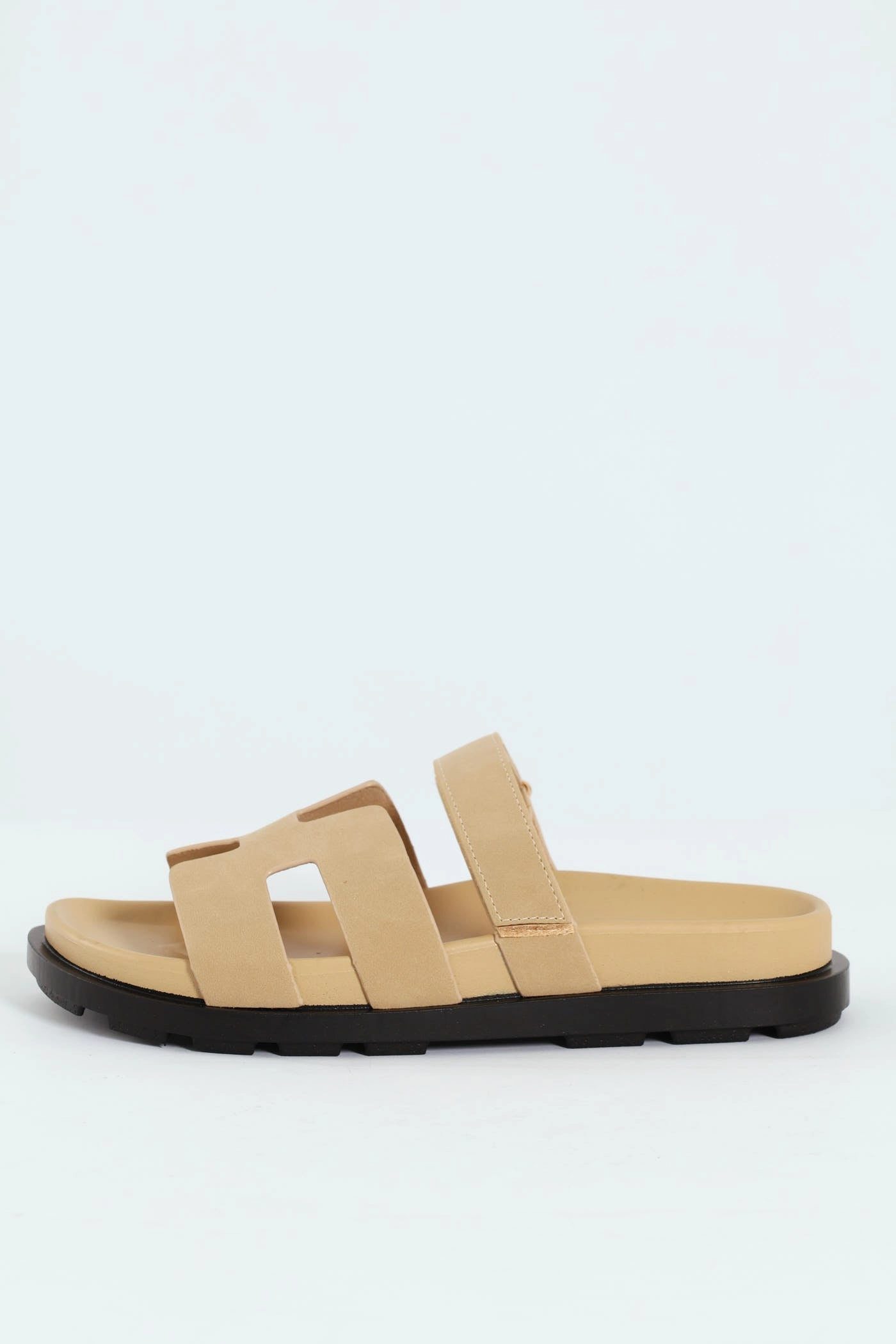 Mule Sandal With Strap - Natural