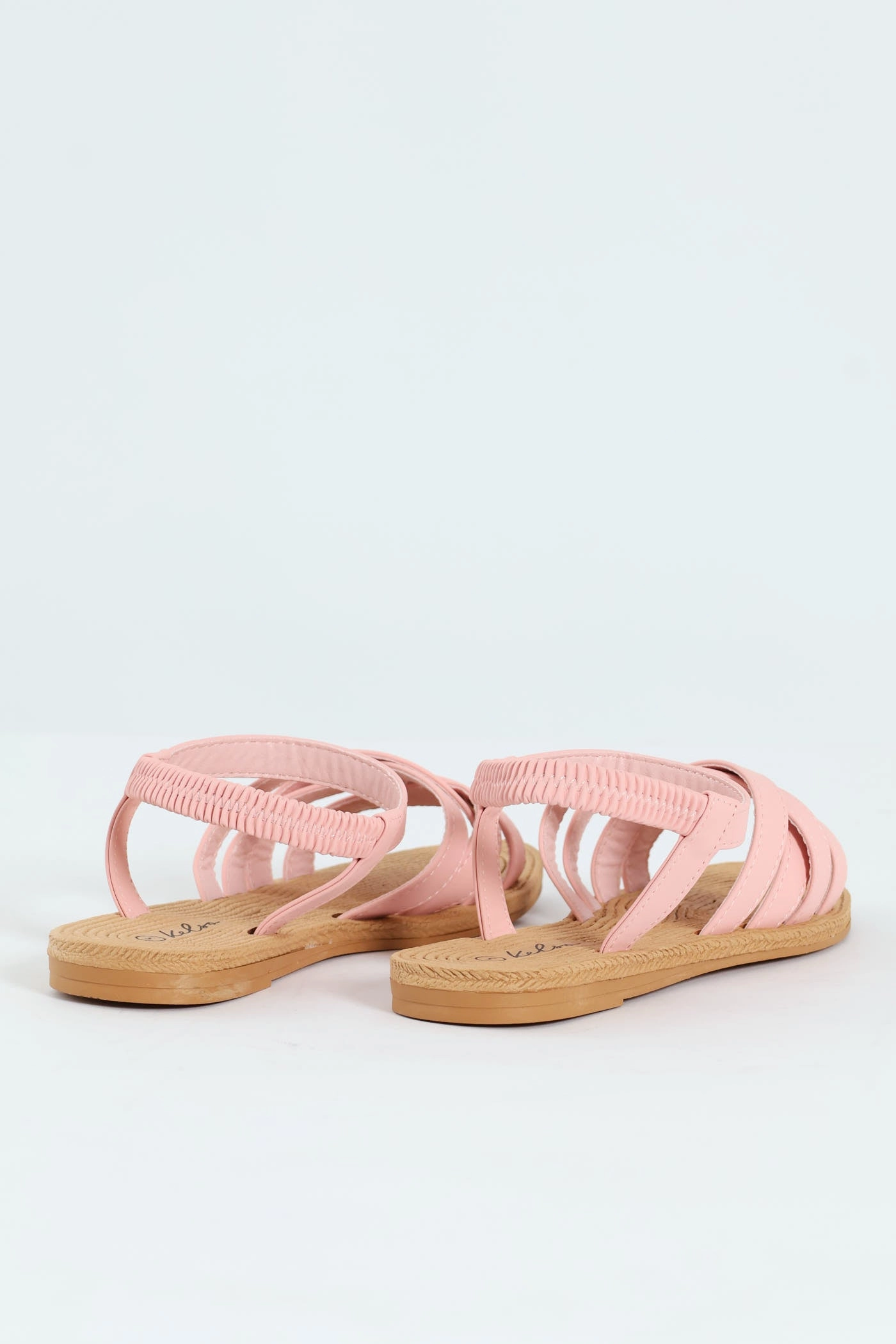 Multi Crosstrap Elasticated Slingback Sandal - Blush