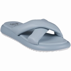 NALANI Womens Strappy Manmade Slide Sandals