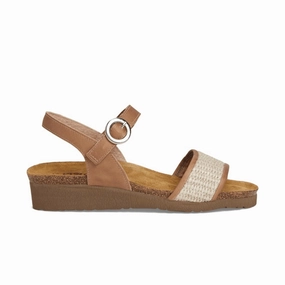Naot Women's Cecile - Latte Brown/Sand Raffia