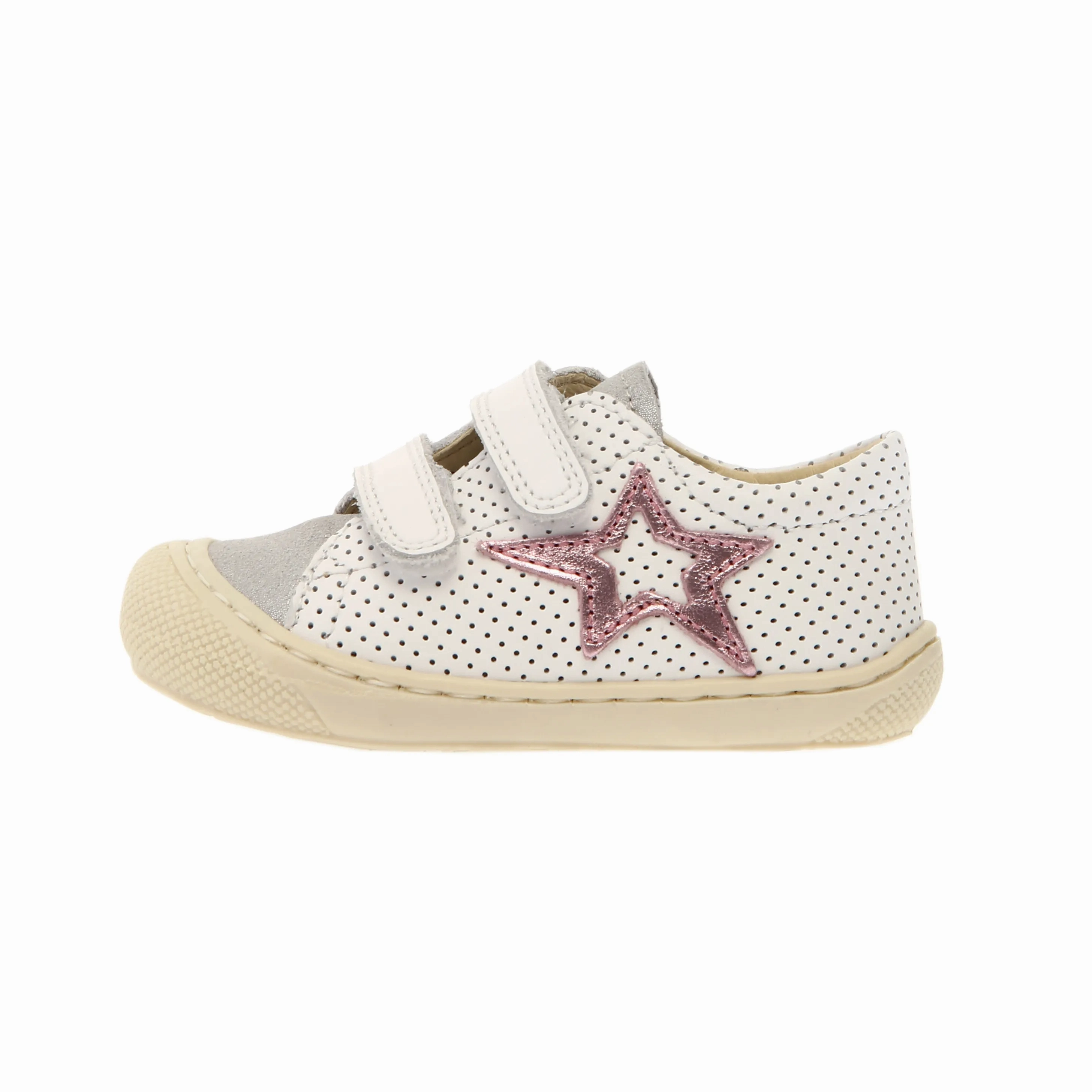 Naturino Girl's Kolde Low Vl Casual Shoes - White / Silver / Pink