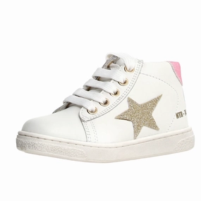 Naturino Pinn High Zip Girl's Casual Shoes - White/Platinum