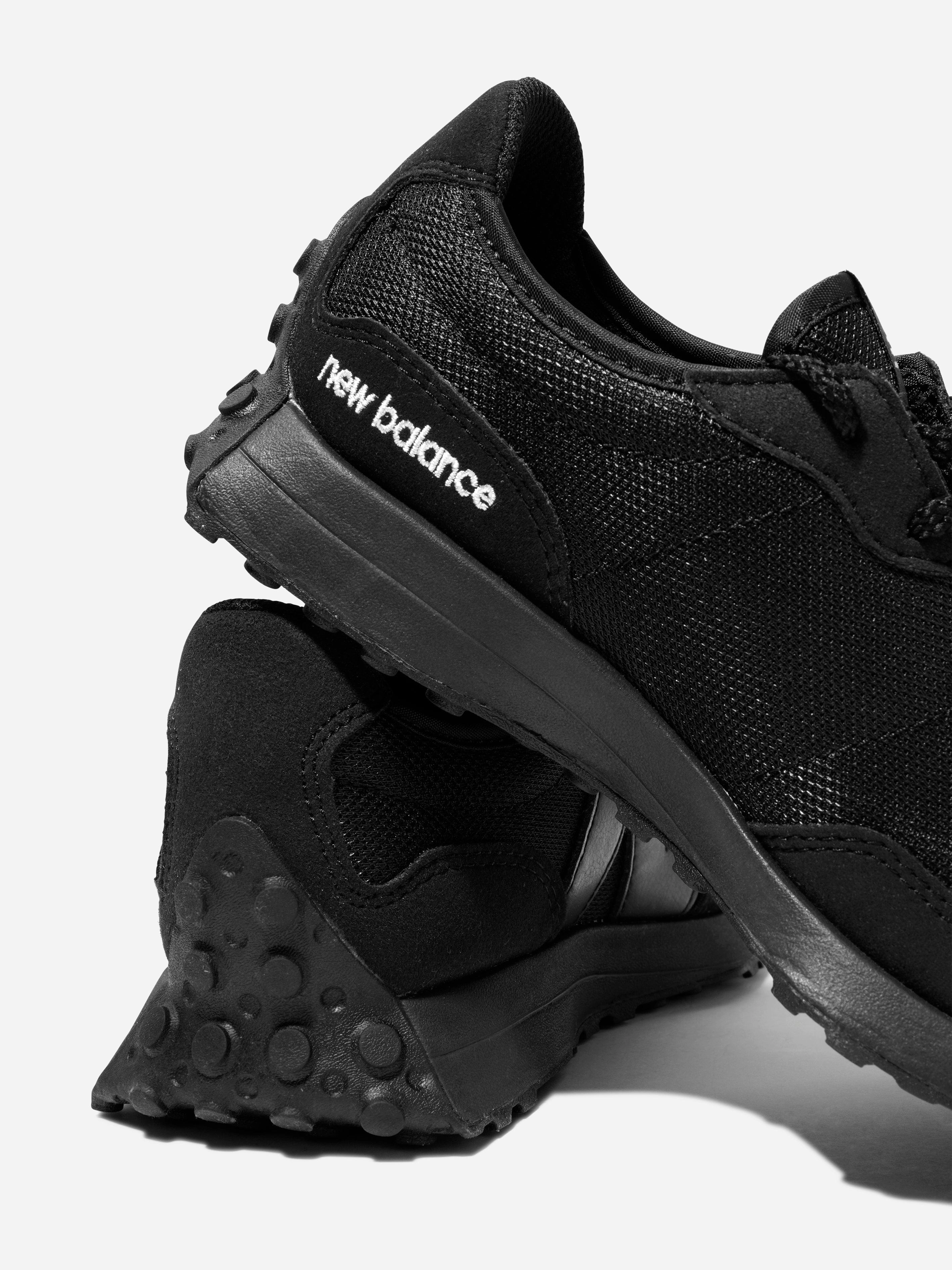 New Balance Kids 327 Lace Up Logo Trainers in Black