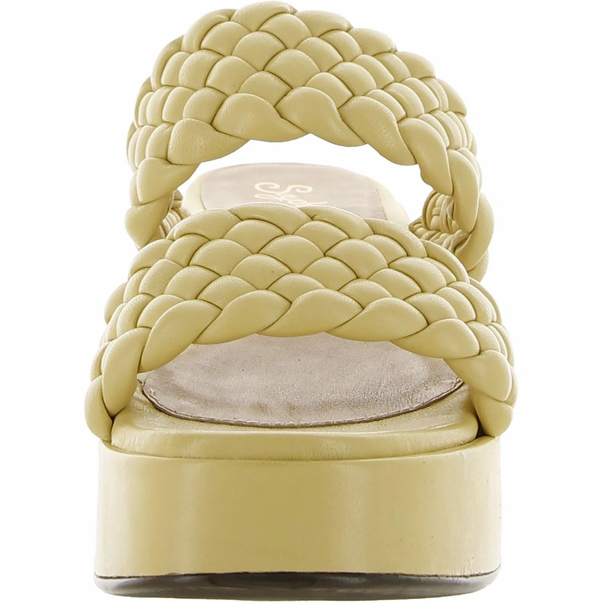 Novelty Womens Leather Woven Heel Sandals