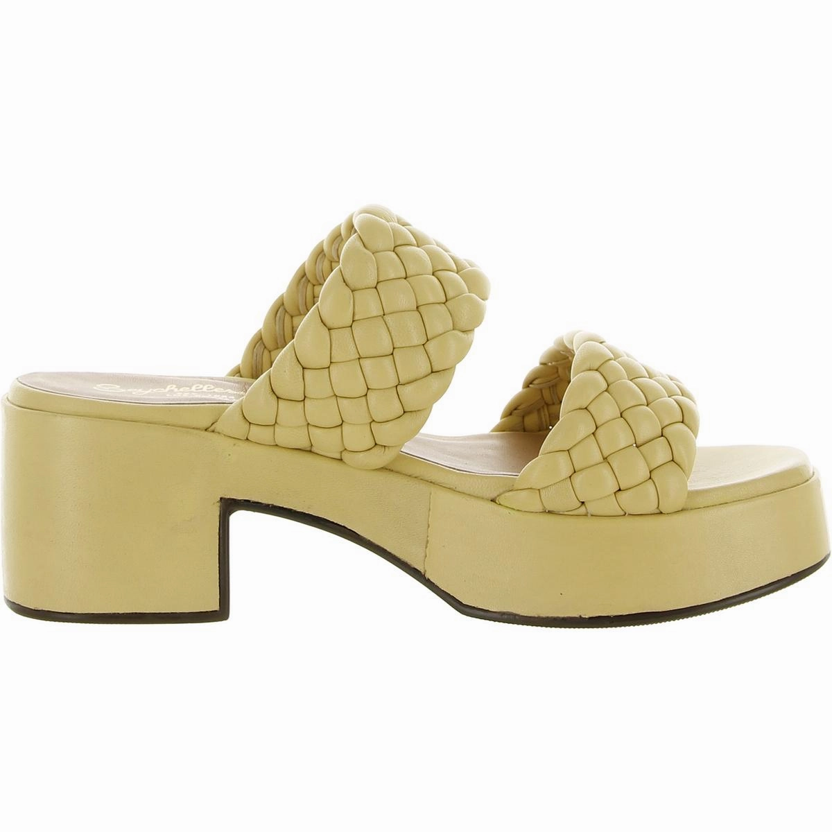 Novelty Womens Leather Woven Heel Sandals