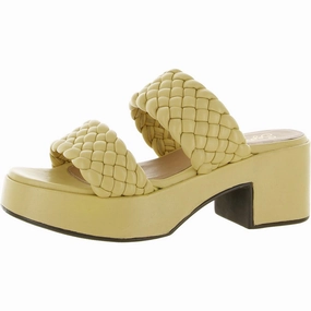 Novelty Womens Leather Woven Heel Sandals