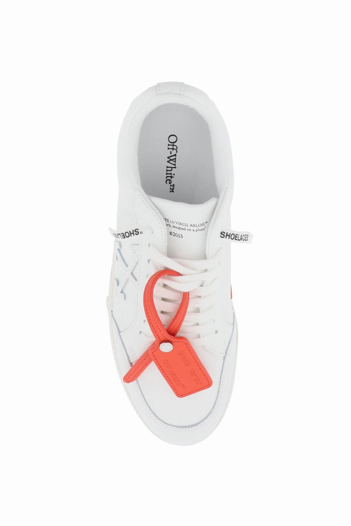 Off-white leather low vulcanized sneakers