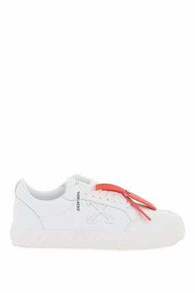 Off-white leather low vulcanized sneakers