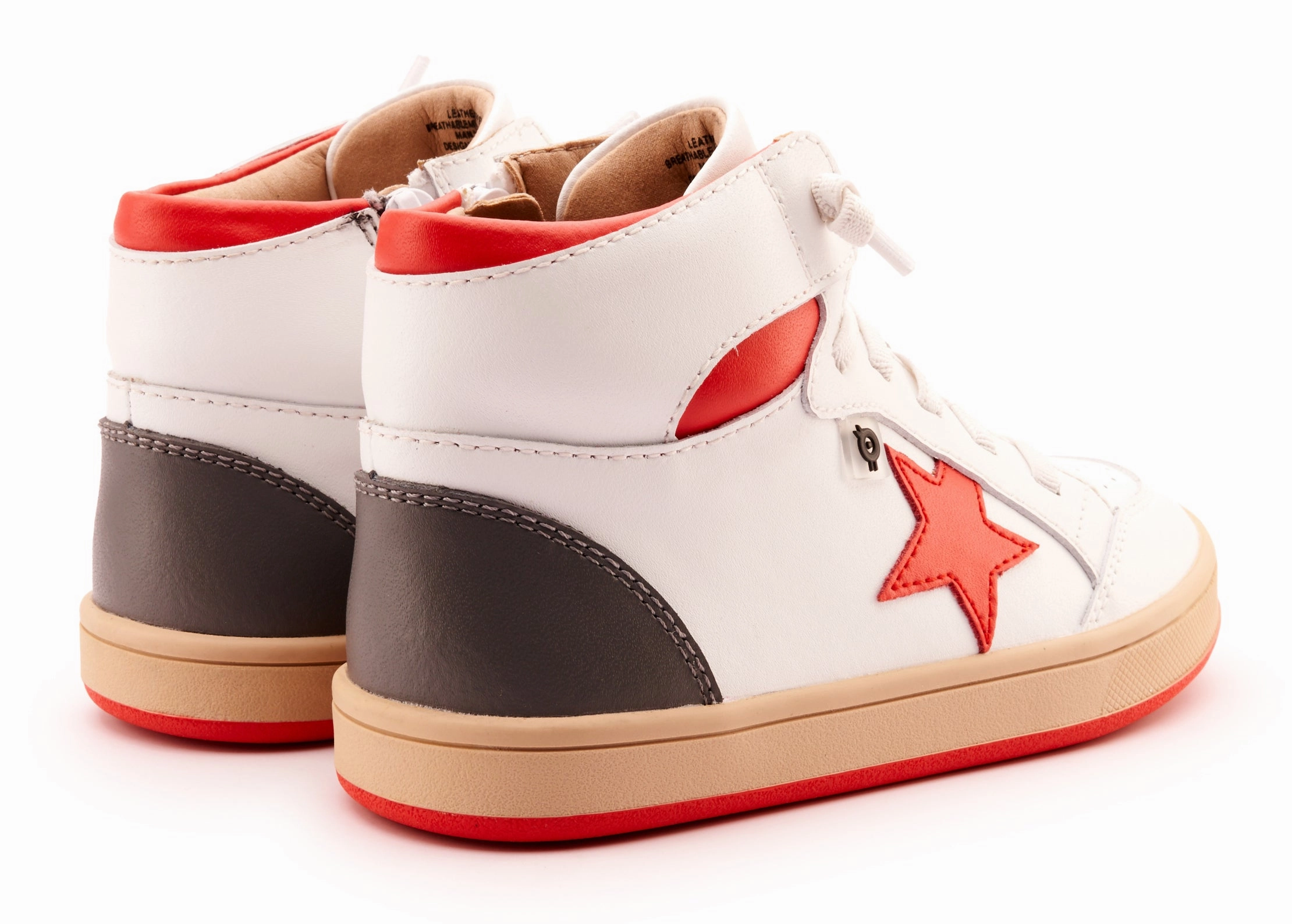 Old Soles Boy's and Girl's 1002 Star Tracker Casual Shoes - Snow / Bright Red