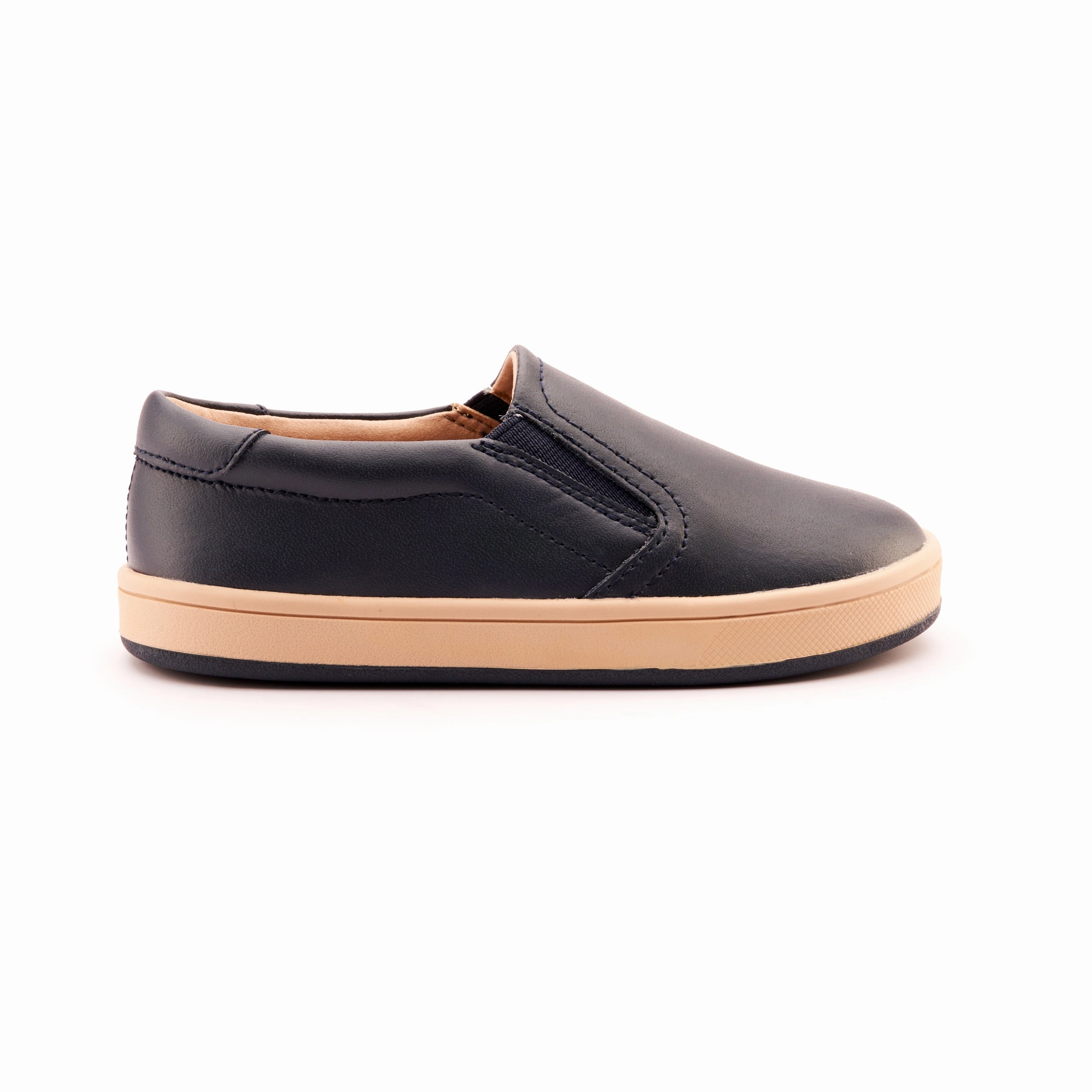 Old Soles Boy's and Girl's 1005 Hoff Leather Loafer Slip-on Shoes - Navy/Natural