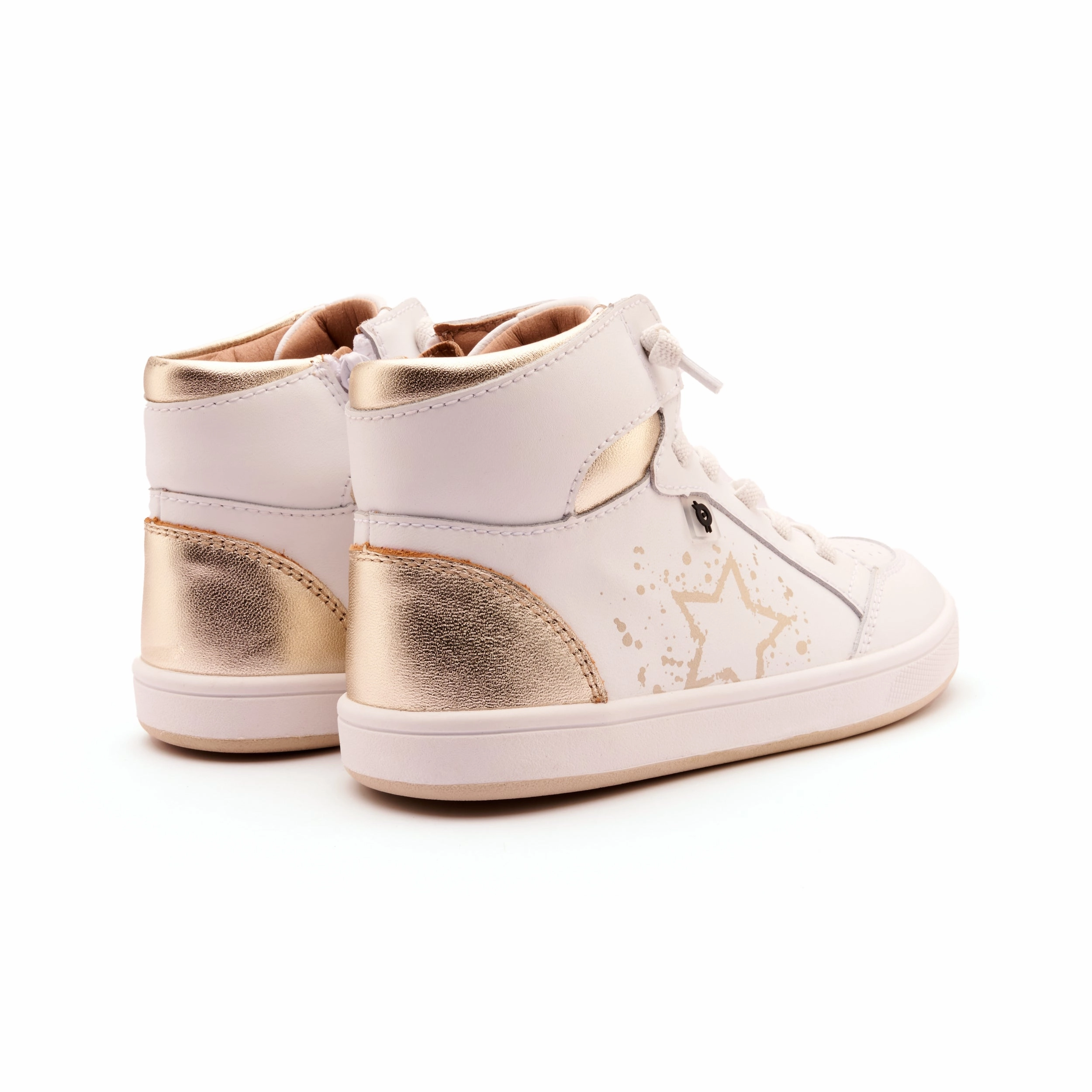 Old Soles Boy's and Girl's High Splash Casual Shoes - Snow / Gold / White Gold