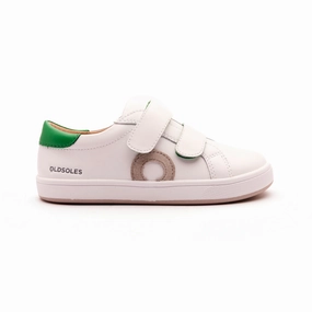 Old Soles Boy's and Girl's Kix Casual Shoes - Snow / Neon Green / Gris / White