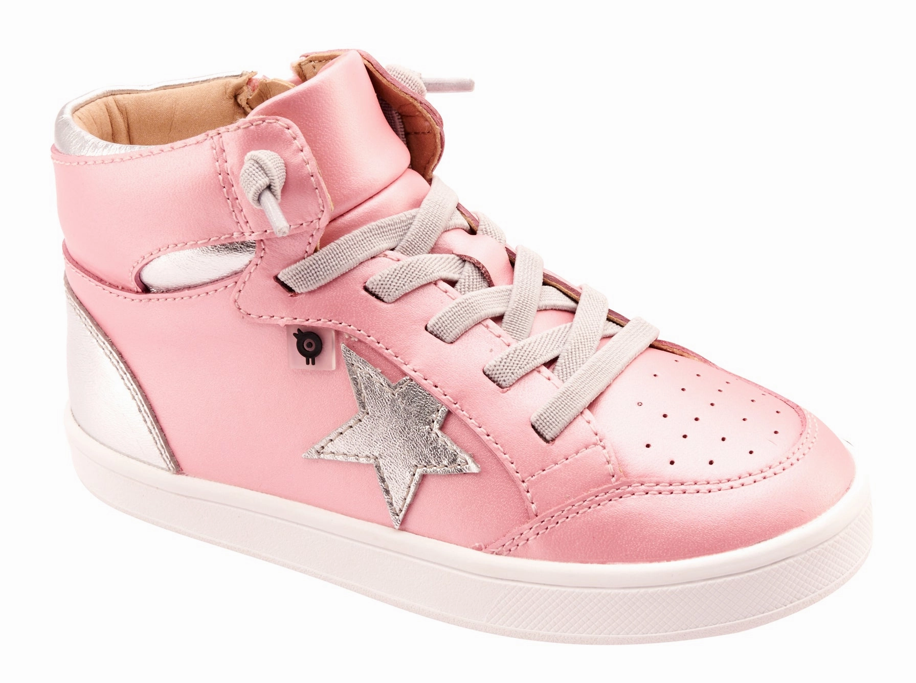 Old Soles Girl's 1003 Starling Casual Shoes - Pearlised Pink / Silver / Silver / White Sole