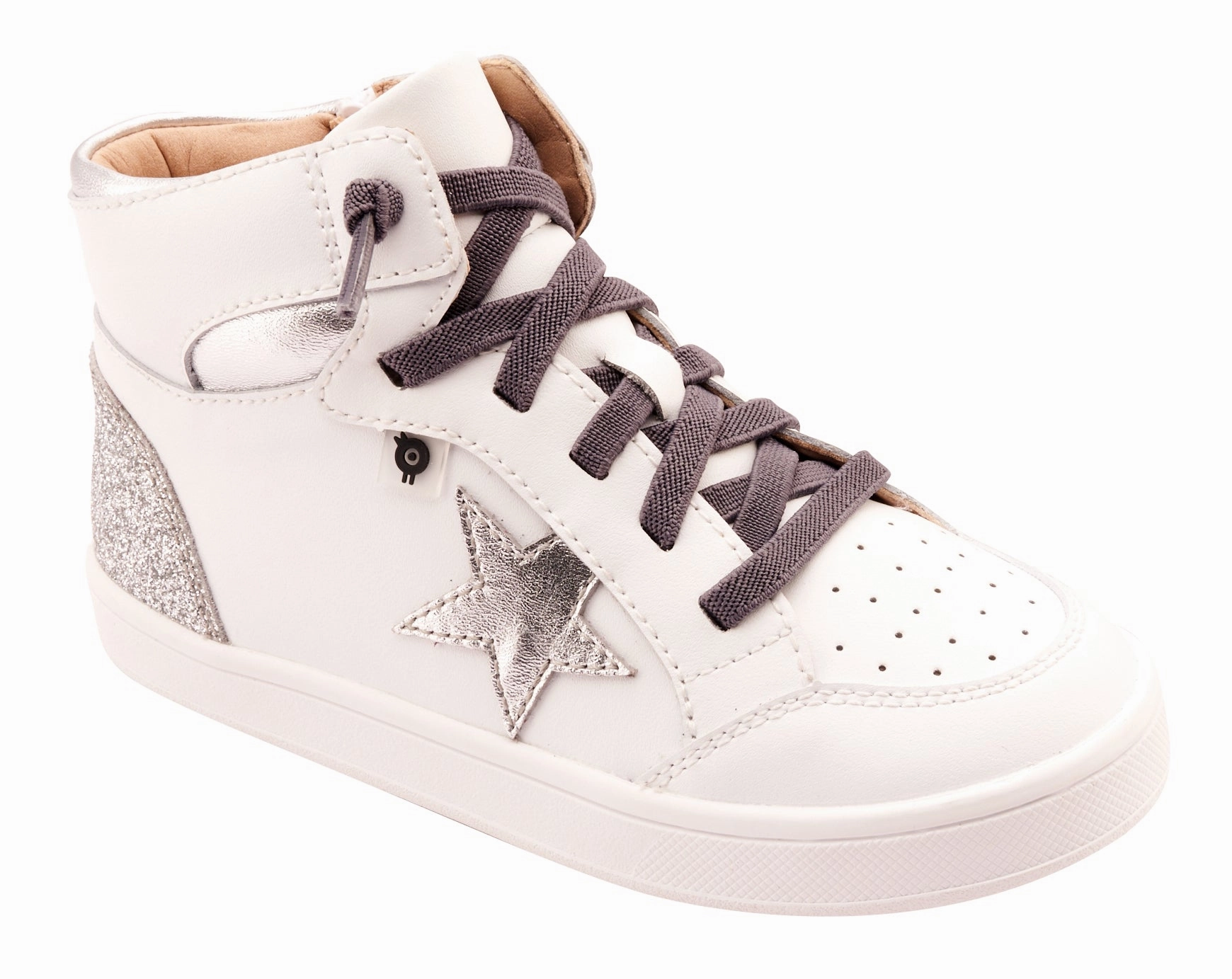 Old Soles Girl's 1003 Starling Casual Shoes - Snow / Silver / Glam Argent / White Sole