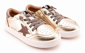 Old Soles Girl's 1006 Platinum Runner Casual Shoes - Titanium / Glam Choc / Rich Silver / White Sole