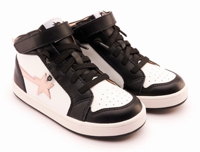 Old Soles Girl's 1007 Team-Star Casual Shoes - Snow / Powder Pink / Black / White Black Sole