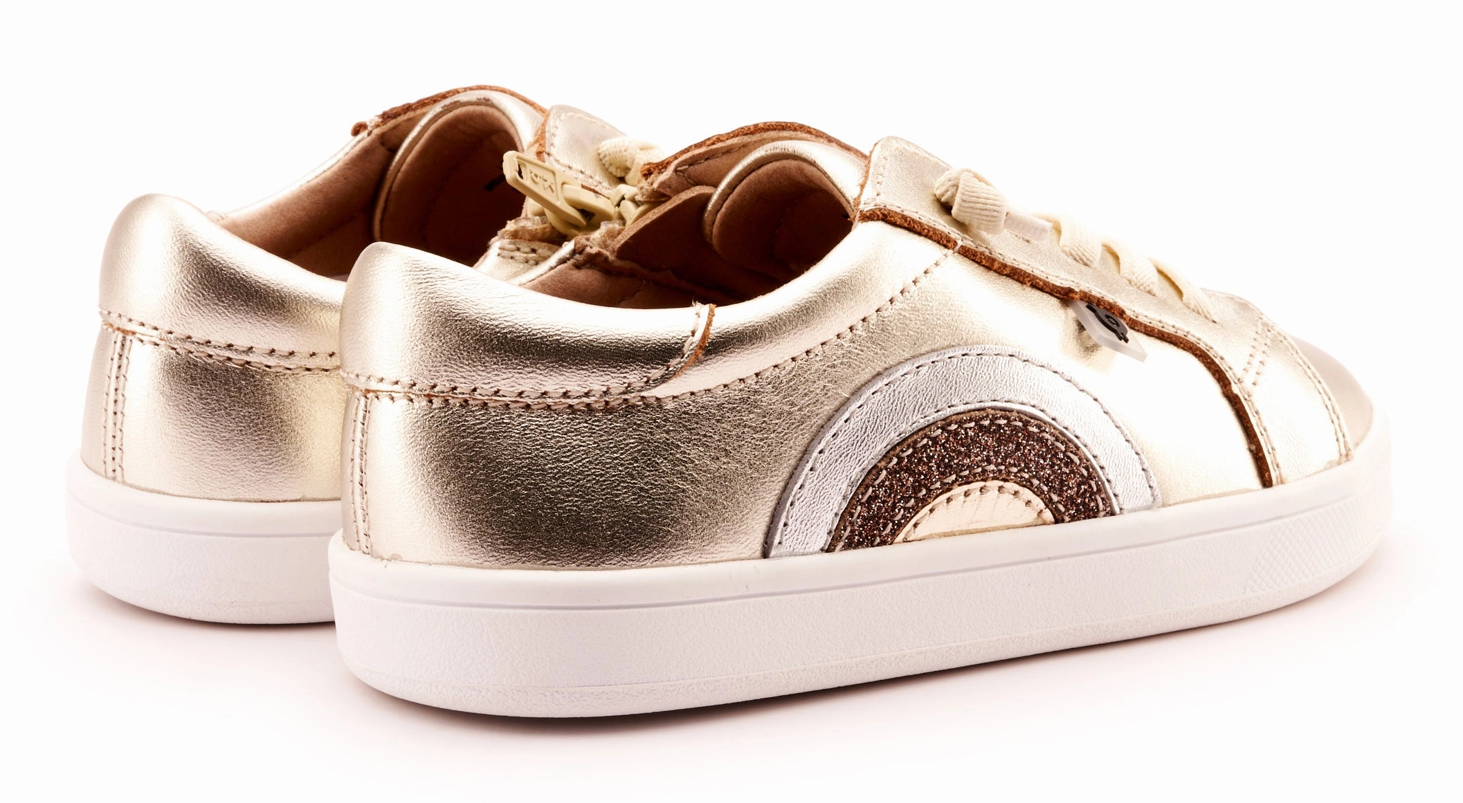Old Soles Girl's 1010 Rainbow Jumpa Casual Shoes - Titanium / Silver / Glam Choc / Gold