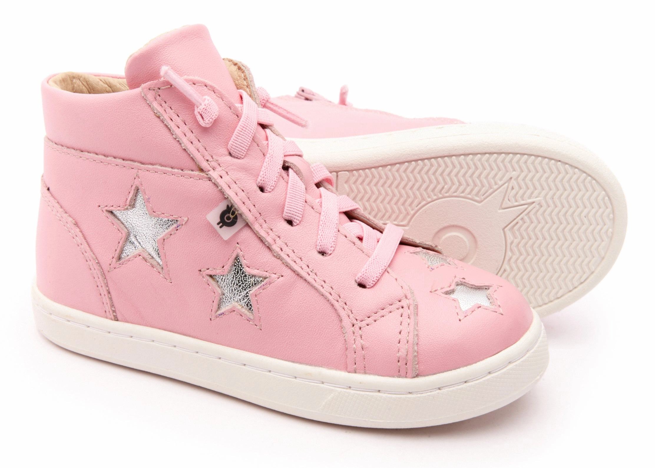 Old Soles Girl's 6085 Starey High Top Sneaker - Pearlised Pink/Silver