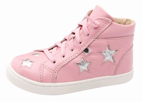 Old Soles Girl's 6085 Starey High Top Sneaker - Pearlised Pink/Silver