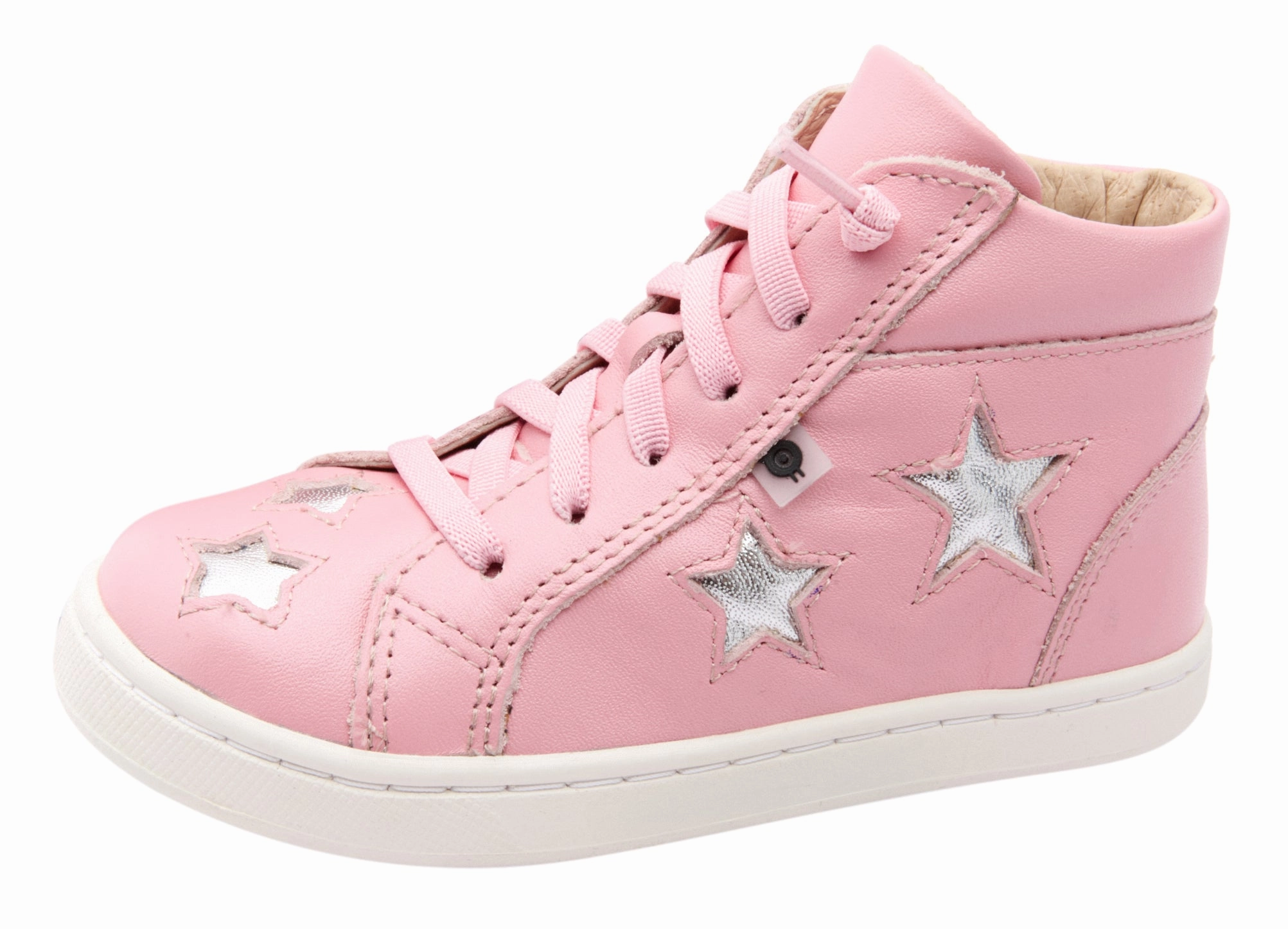Old Soles Girl's 6085 Starey High Top Sneaker - Pearlised Pink/Silver