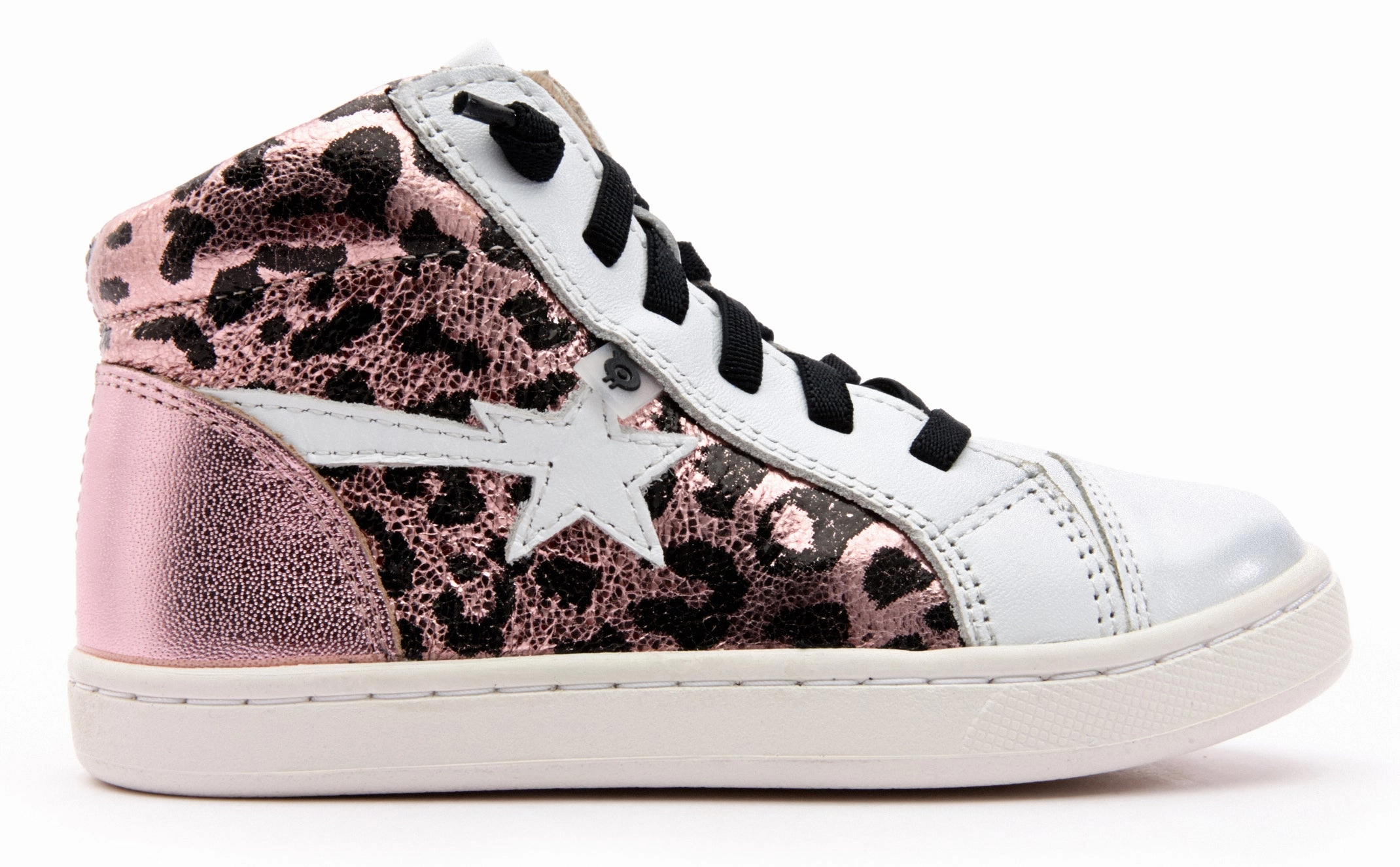 Old Soles Girl's 6117 Shoot-High Sneaker - Washed Pink Metallic/Snow/Pink Frost
