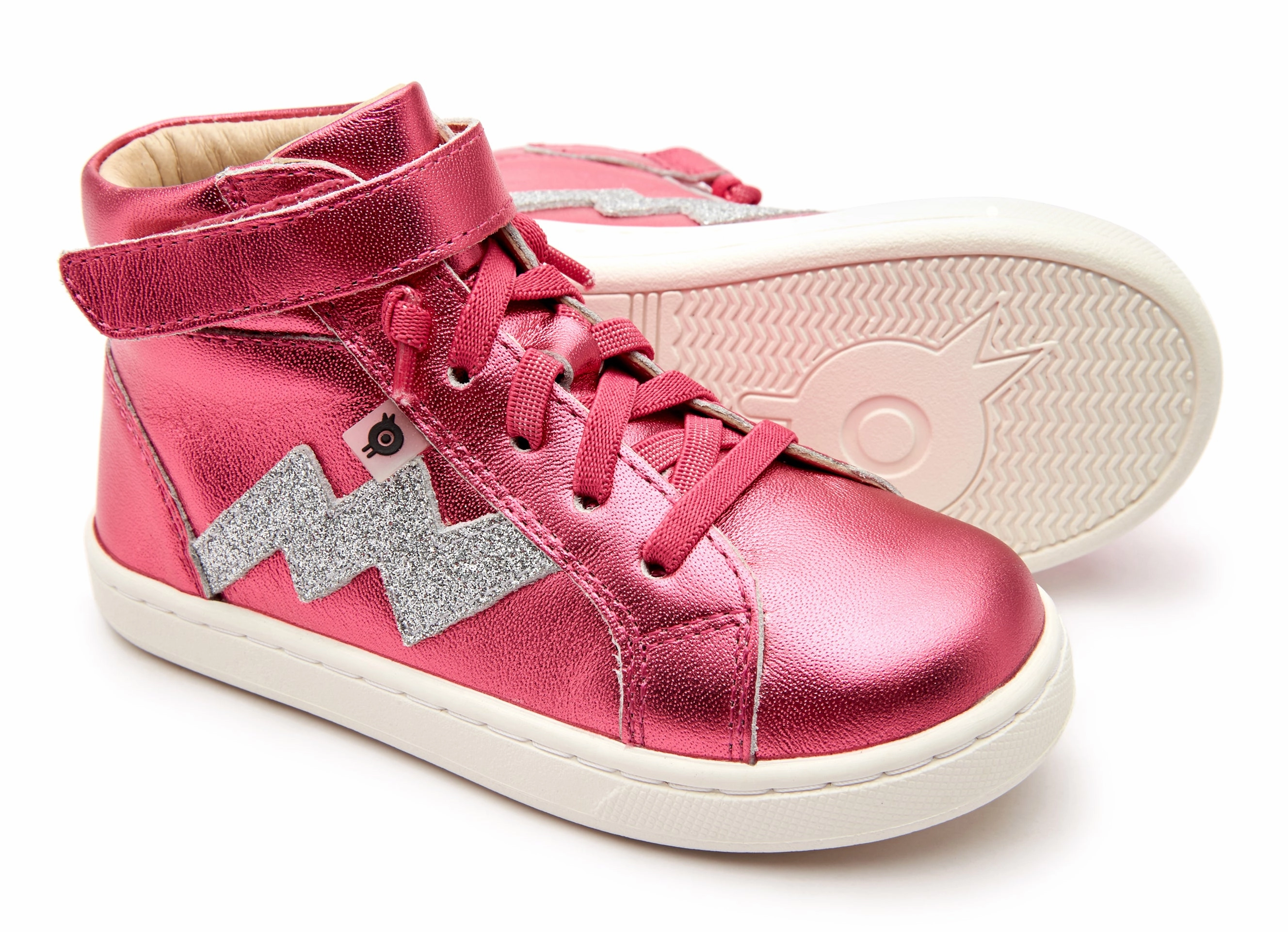Old Soles Girl's 6137 Bolted Hightop Sneakers - Fuchsia Foil/Glam Argent