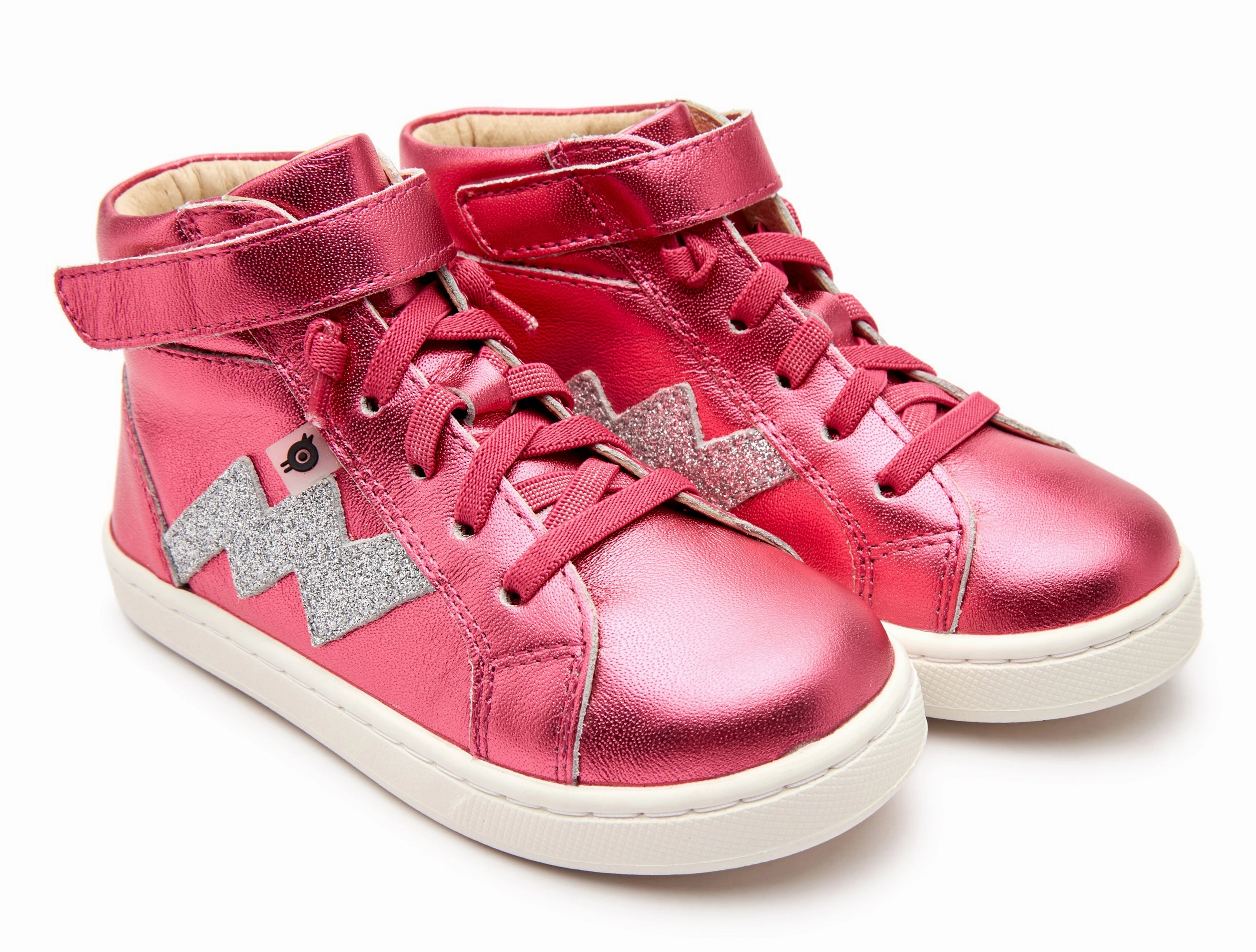 Old Soles Girl's 6137 Bolted Hightop Sneakers - Fuchsia Foil/Glam Argent