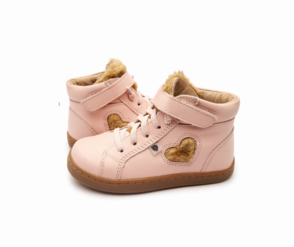 Old Soles Girl's 6142 Snug Heart High Top Sneakers - Powder Pink