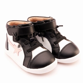 Old Soles Girl's 8046 Ground Team Casual Shoes - Snow / Powder Pink / Black