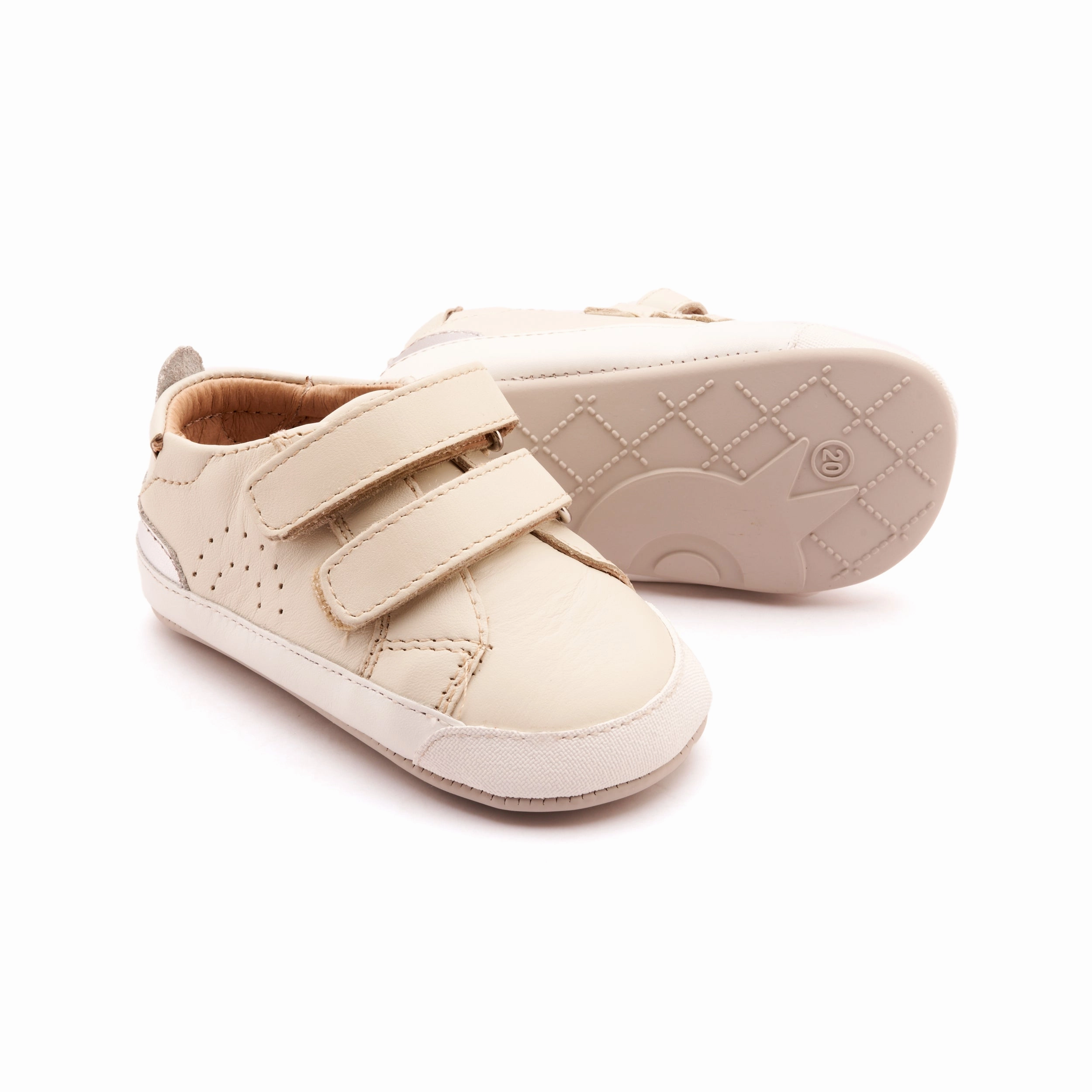 Old Soles Girl's Baby Tot Casual Shoes - Vanilla / Silver