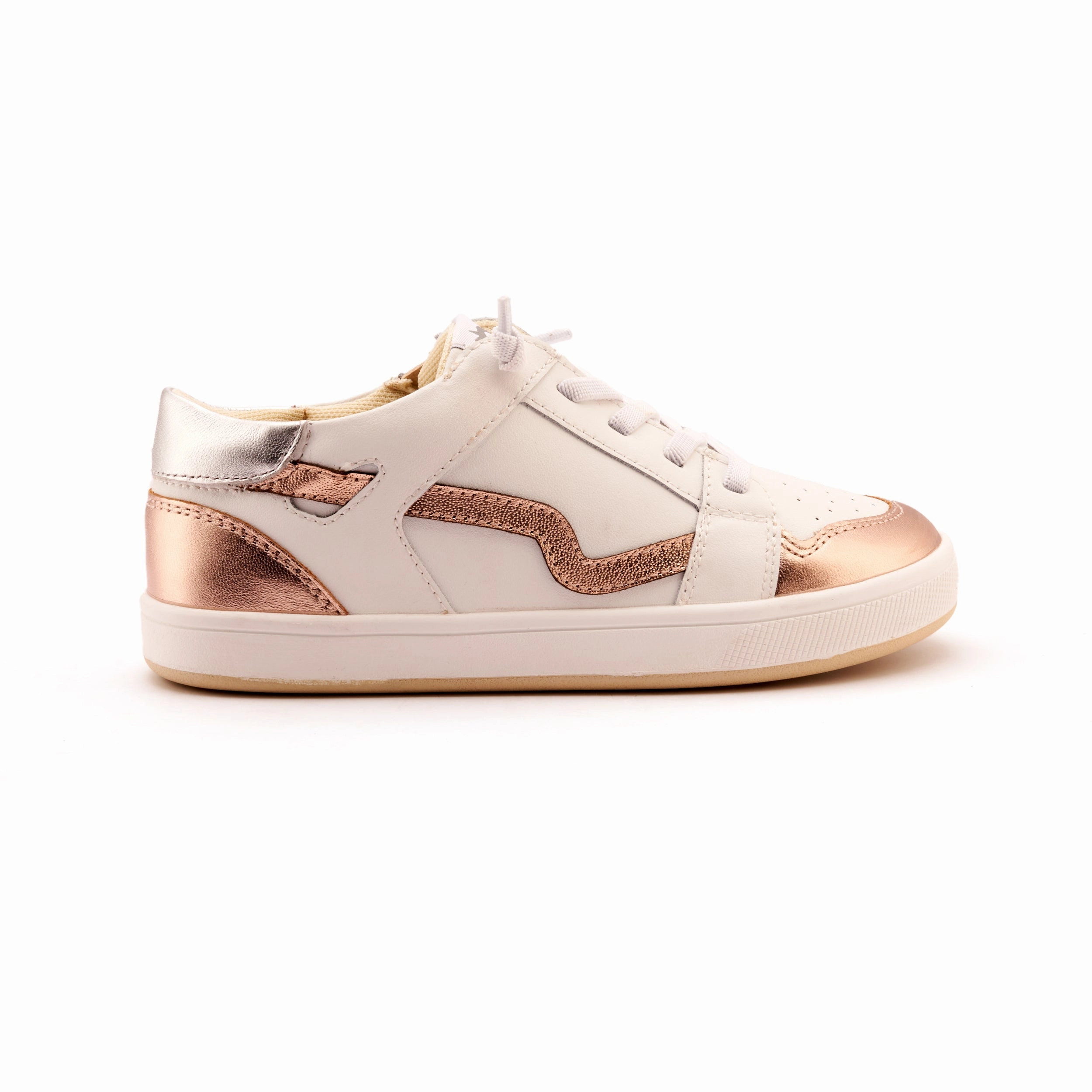 Old Soles Girl's Field Runner Casual Shoes - Snow / Copper / Silver
