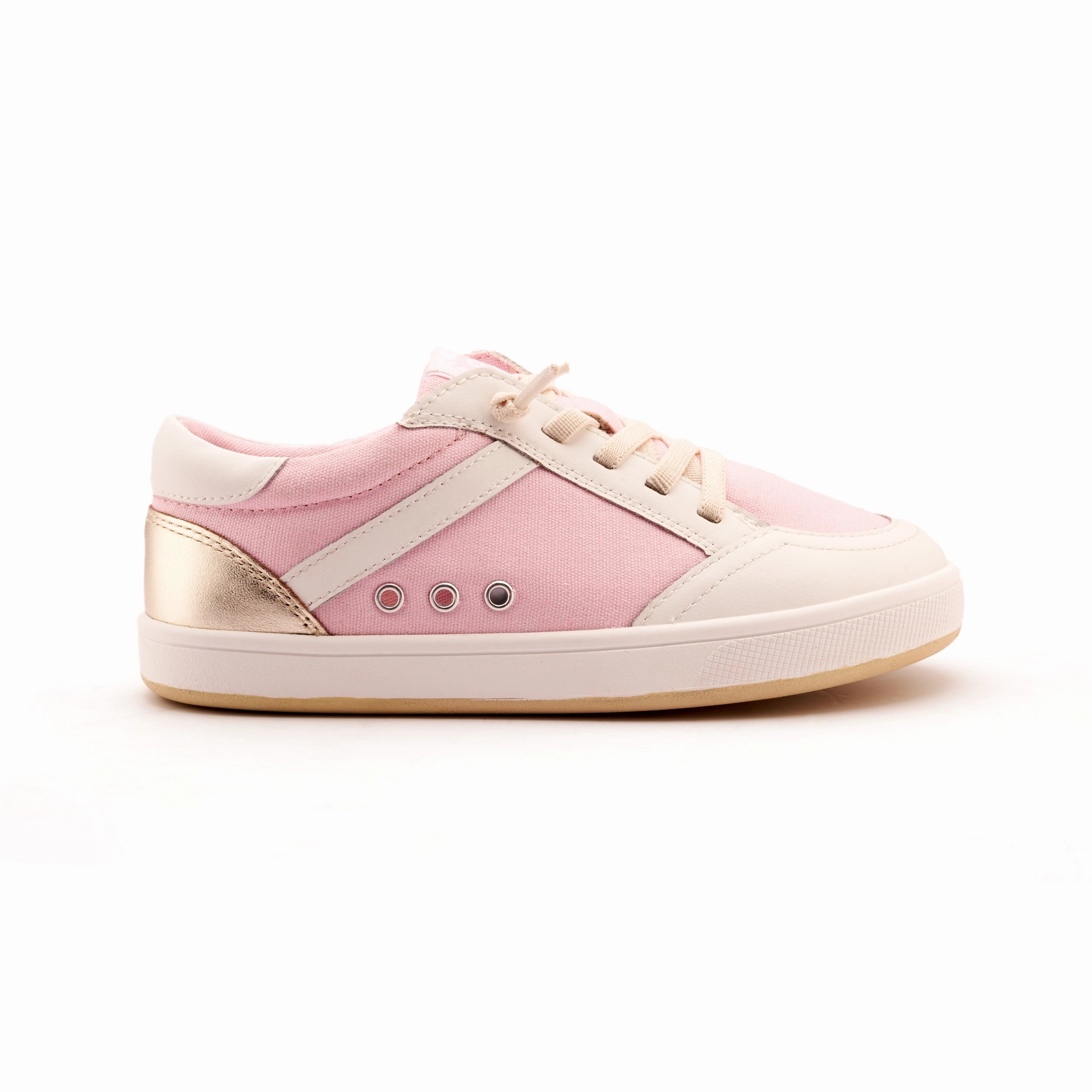 Old Soles Girl's Jet Casual Shoes - Light Pink Canvas / Snow / Gold