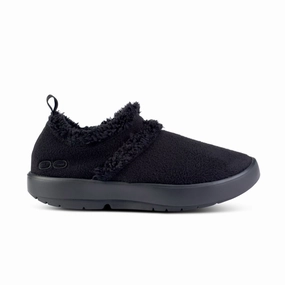 OOFOS Women's OOcoozie Low - Black Sherpa