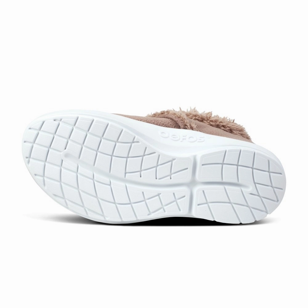 OOFOS Women's OOcoozie Low - Chocolate Sherpa