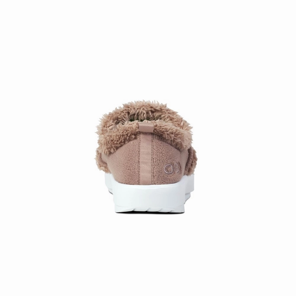 OOFOS Women's OOcoozie Low - Chocolate Sherpa