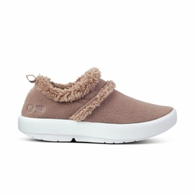OOFOS Women's OOcoozie Low - Chocolate Sherpa