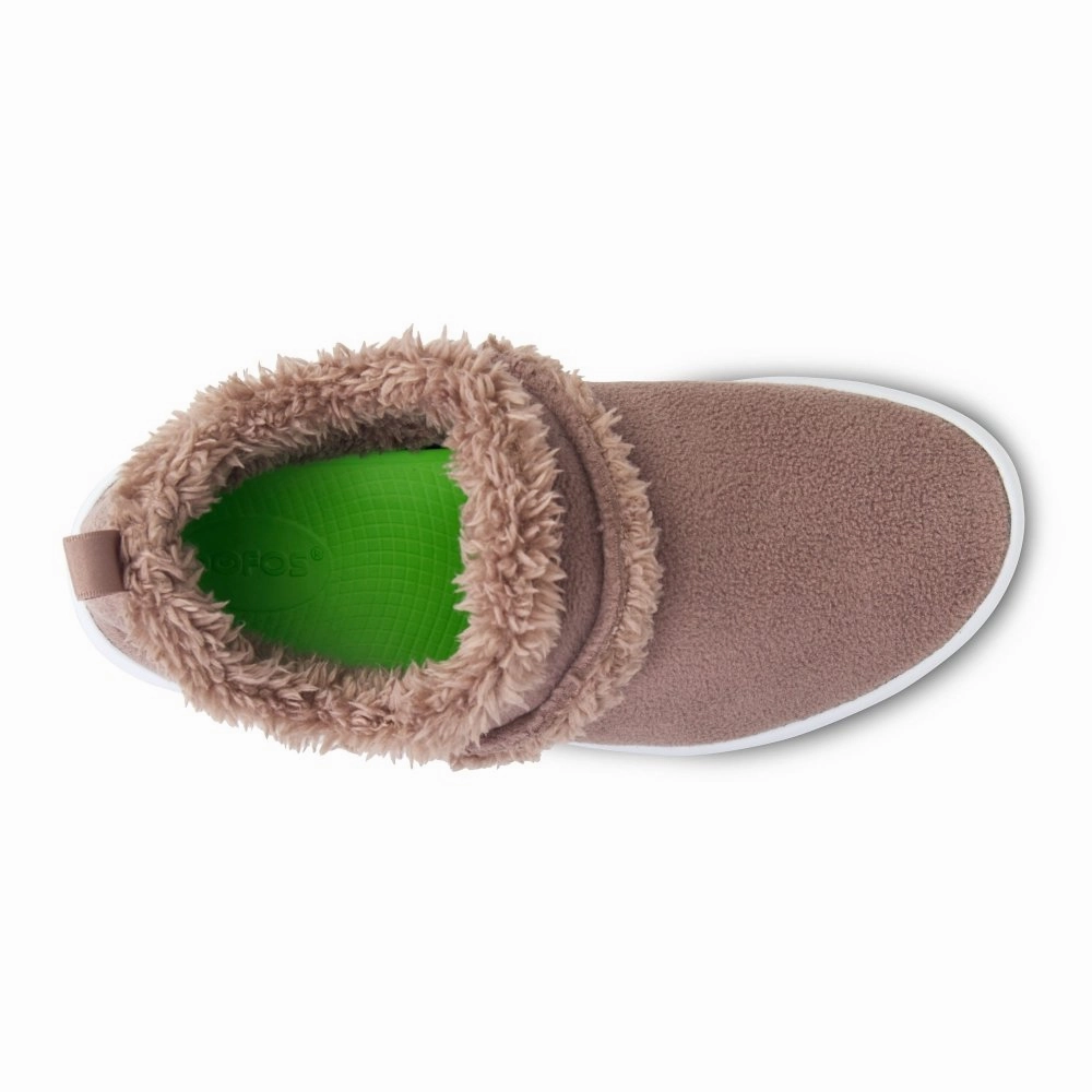 OOFOS Women's OOcoozie Low - Chocolate Sherpa