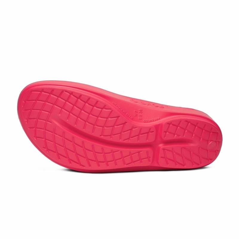 OOFOS Women's OOlala Thong - Neon Berry