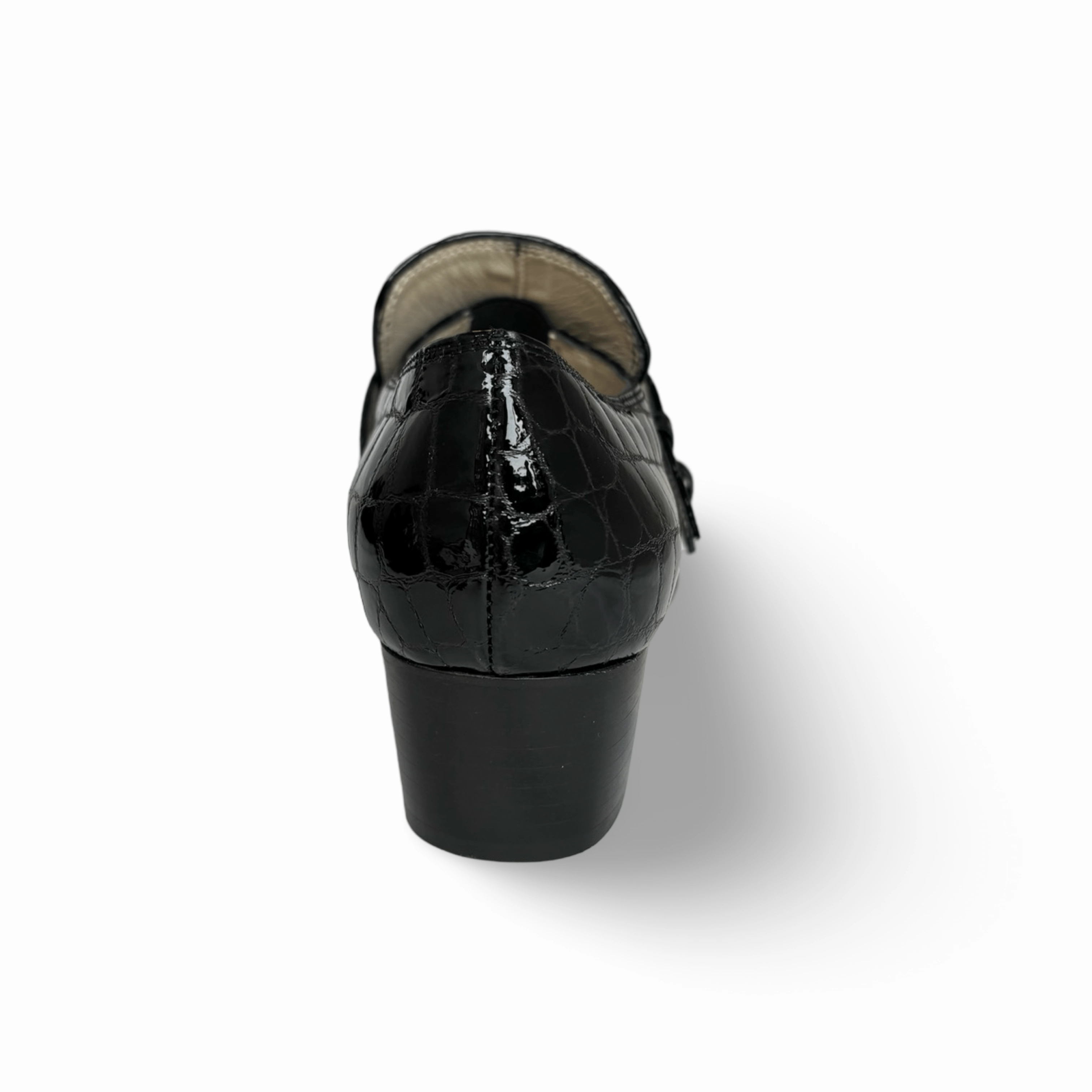 Palagio Patent Black Croc Buckle