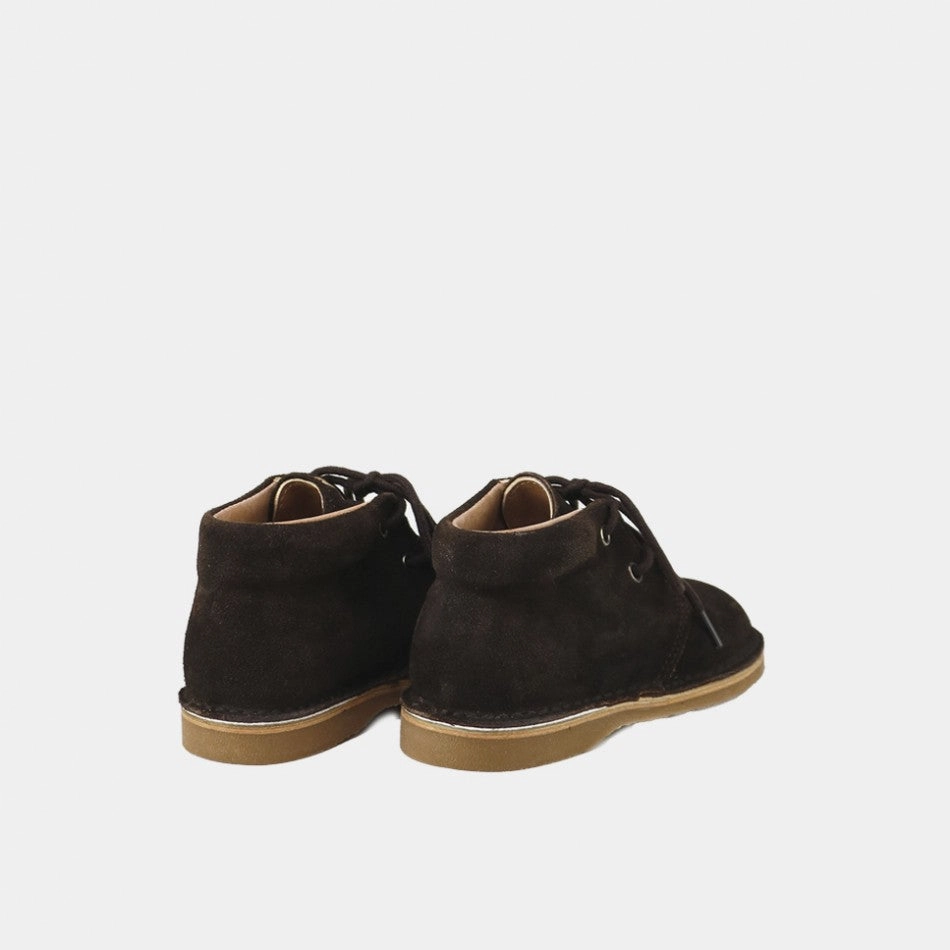 Papanatas Brown Inglese Velour Lace up Booties