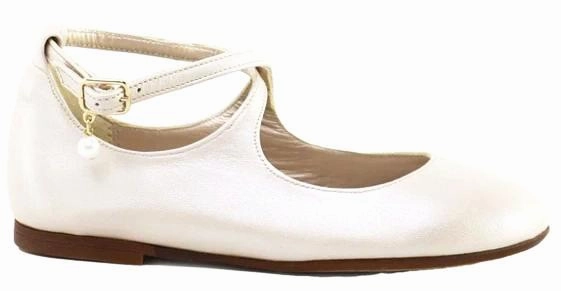 Papanatas Eli Angora Skin Girls Ankle Strap Leather Dress Shoes