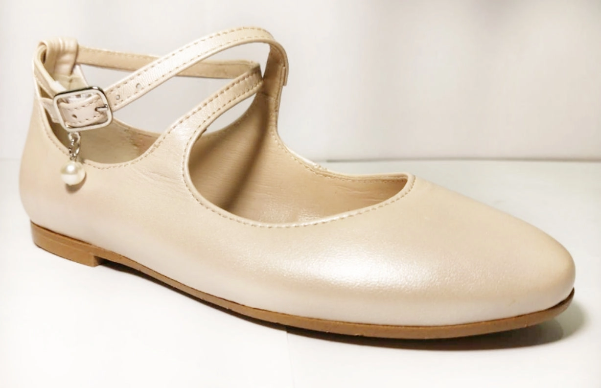 Papanatas Eli Angora Skin Girls Ankle Strap Leather Dress Shoes