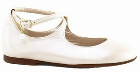 Papanatas Eli Angora Skin Girls Ankle Strap Leather Dress Shoes