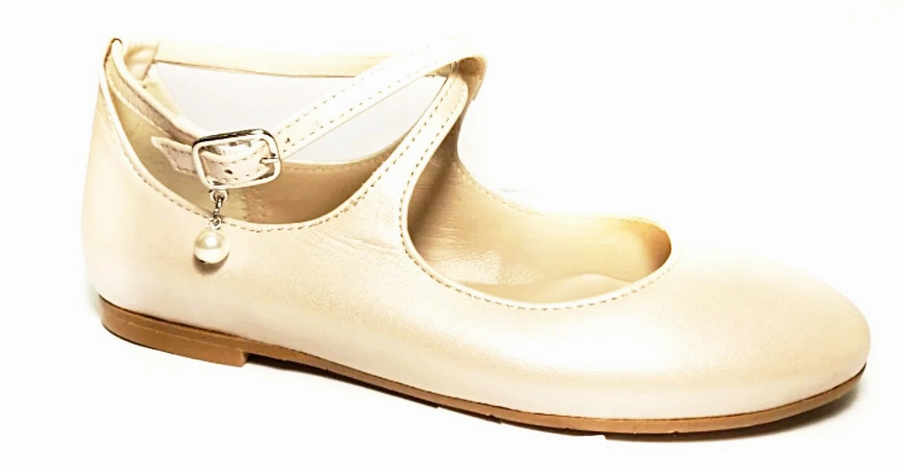 Papanatas Eli Angora Skin Girls Ankle Strap Leather Dress Shoes