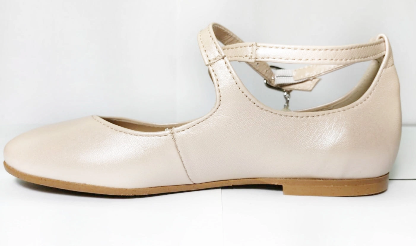 Papanatas Eli Angora Skin Girls Ankle Strap Leather Dress Shoes