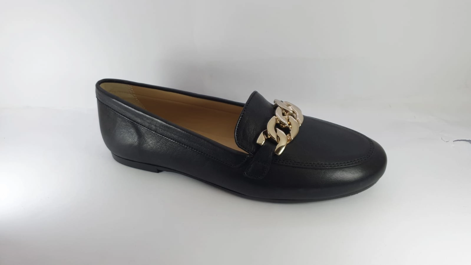 Papanatas Eli Black Buckle Leather Slip-on