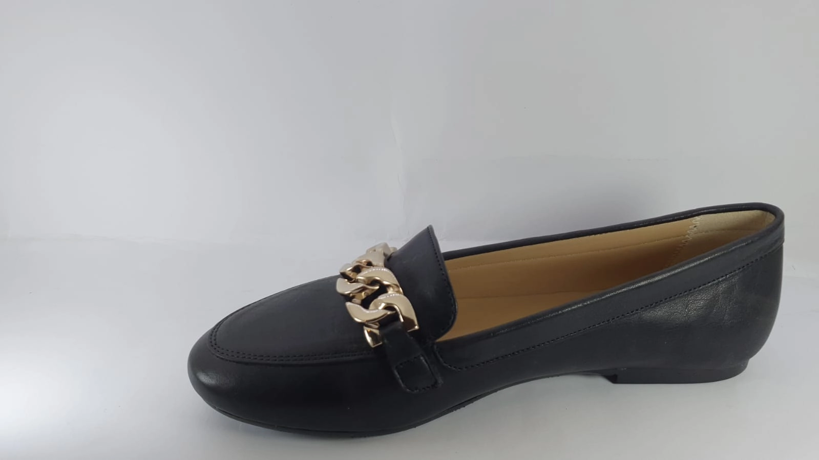 Papanatas Eli Black Buckle Leather Slip-on
