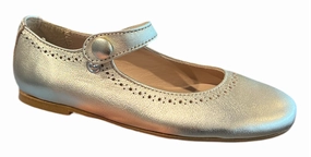 Papanatas Eli Girls Gold Leather Mary Jane