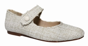 Papanatas Eli White Marfil Textured Mary Jane